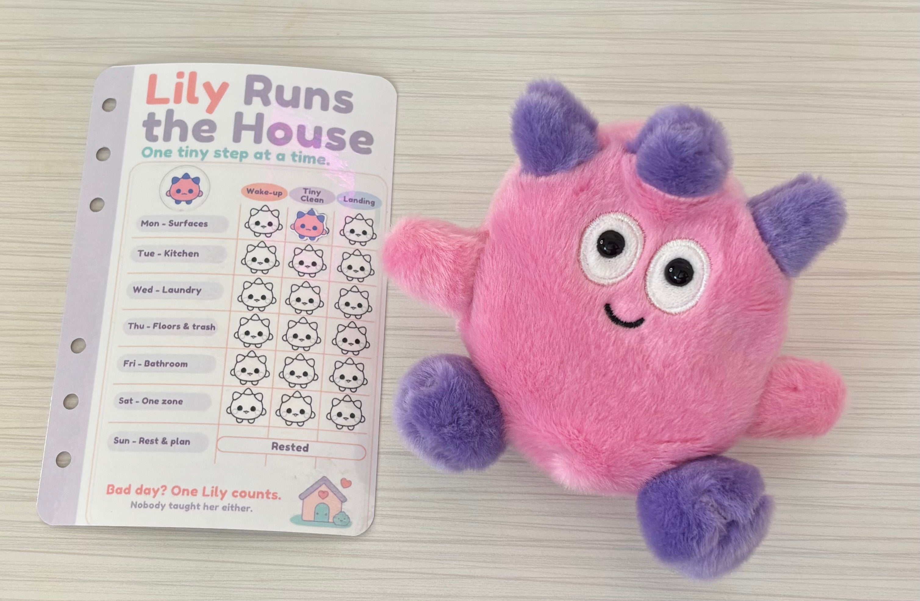 Lily Runs the House: Weekly Cleaning Tracker for Neurodivergent Brains