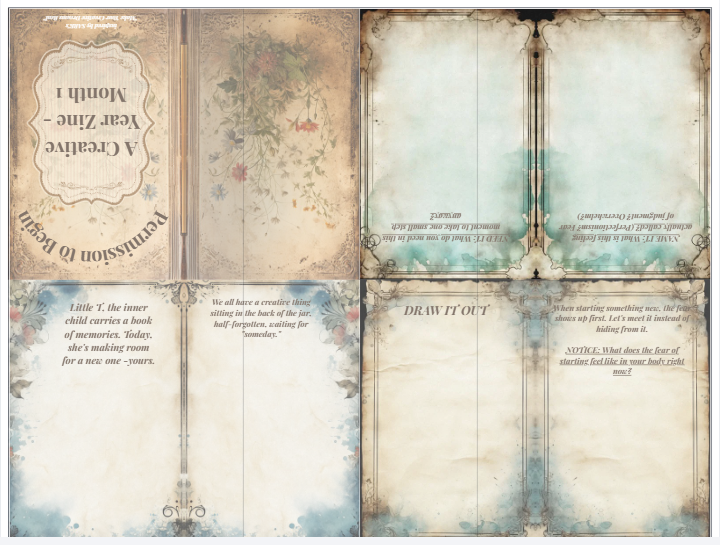 Permission to Begin - A Creative Year Zine | Month 1 (Physical Packet)
