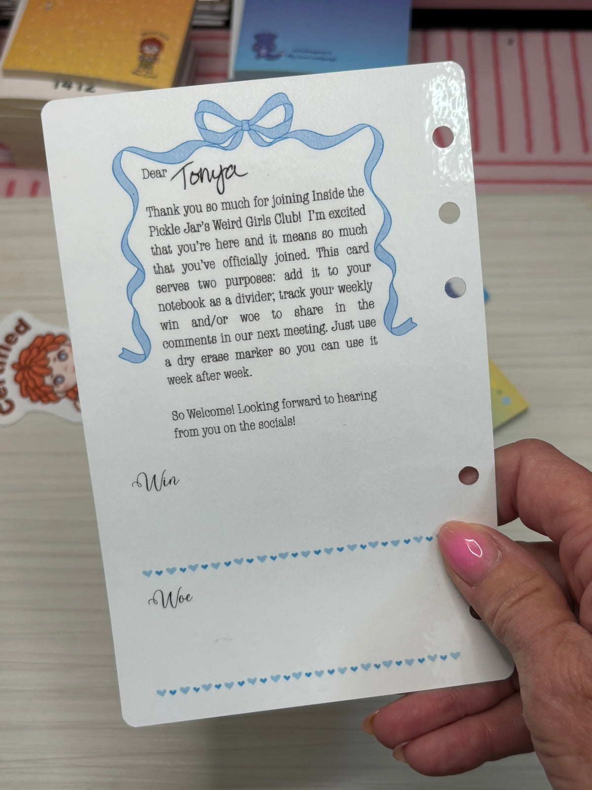 Weird Girls Club Membership Packet